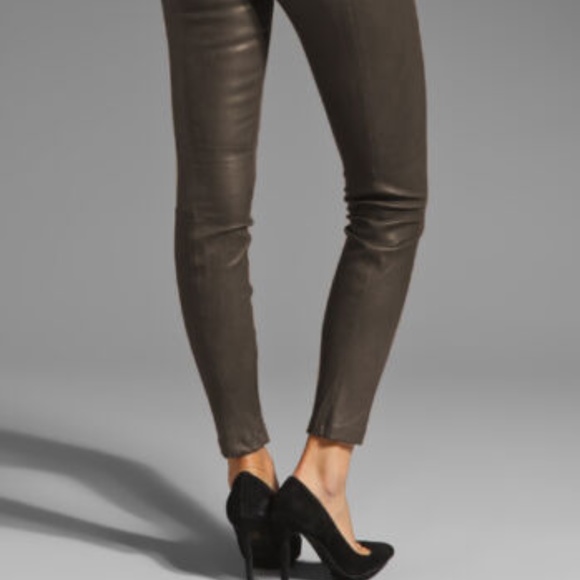New Vince Leather Leggings Ankle Zip XS Size - Picture 10 of 12
